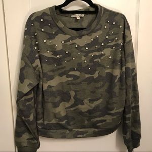 Super soft Express camo with crystal studs sweater